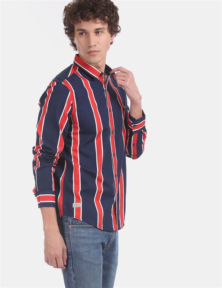 Ed Hardy Men Casual Wear Navy Blue Shirt